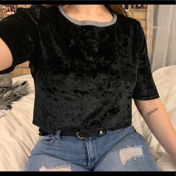 CALVIN KLEIN velvet tee - Picture 1 of 3